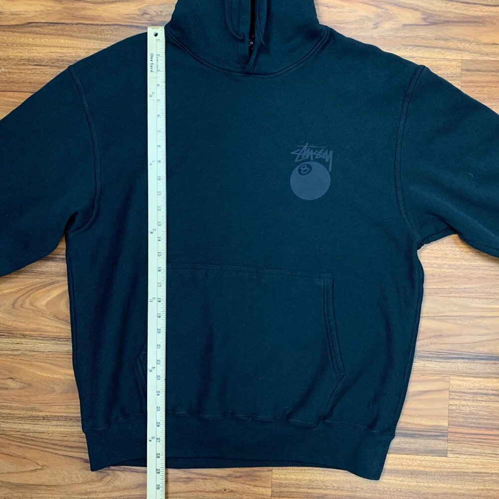 Stussy Men's 8 Ball Pig Dyed Black Hoodie Large - Picture 8 of 12